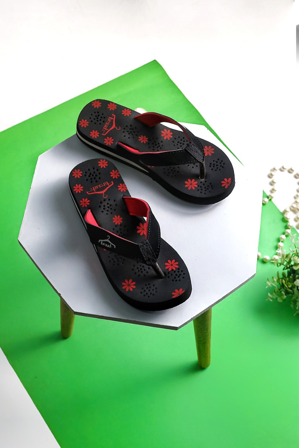 Floral best sale flip flops