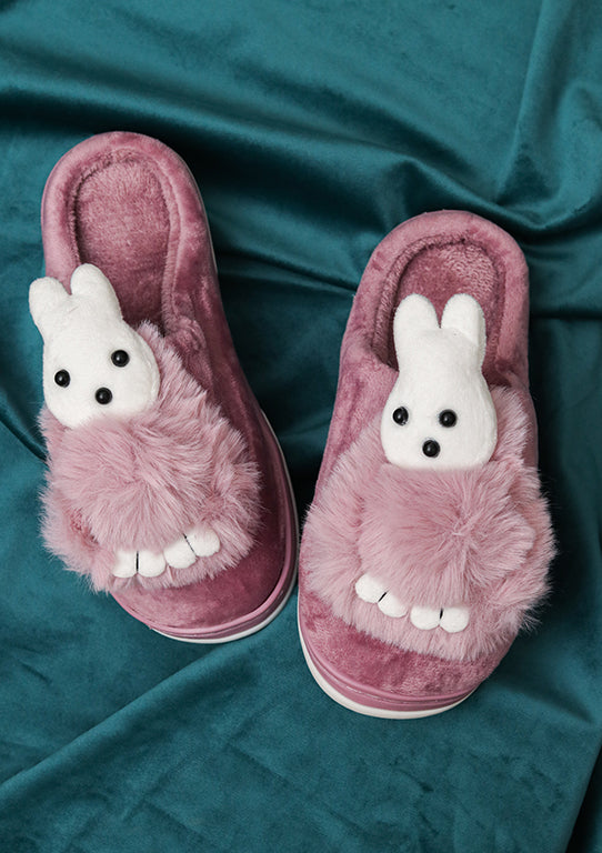 Brauch Women's Purple Snow Bunny Fur Winter Slippers