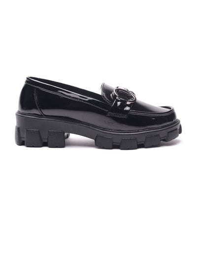 Brauch Black Patent Embellished Loafer Shoe