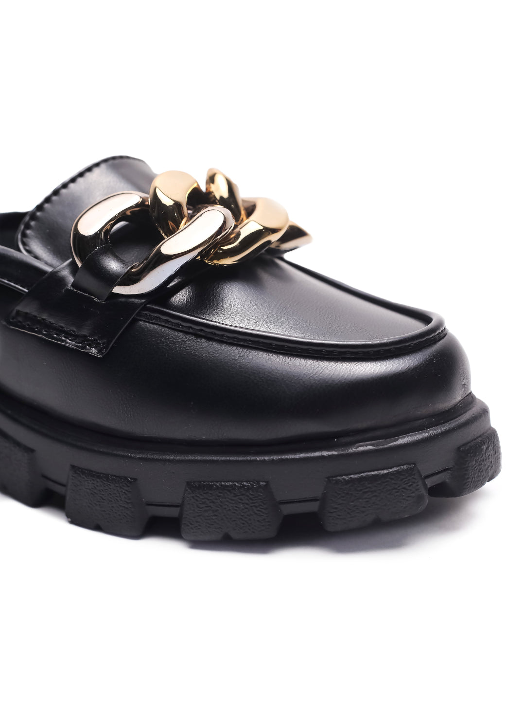 Brauch Black Embellished Slip-on Loafer Shoe