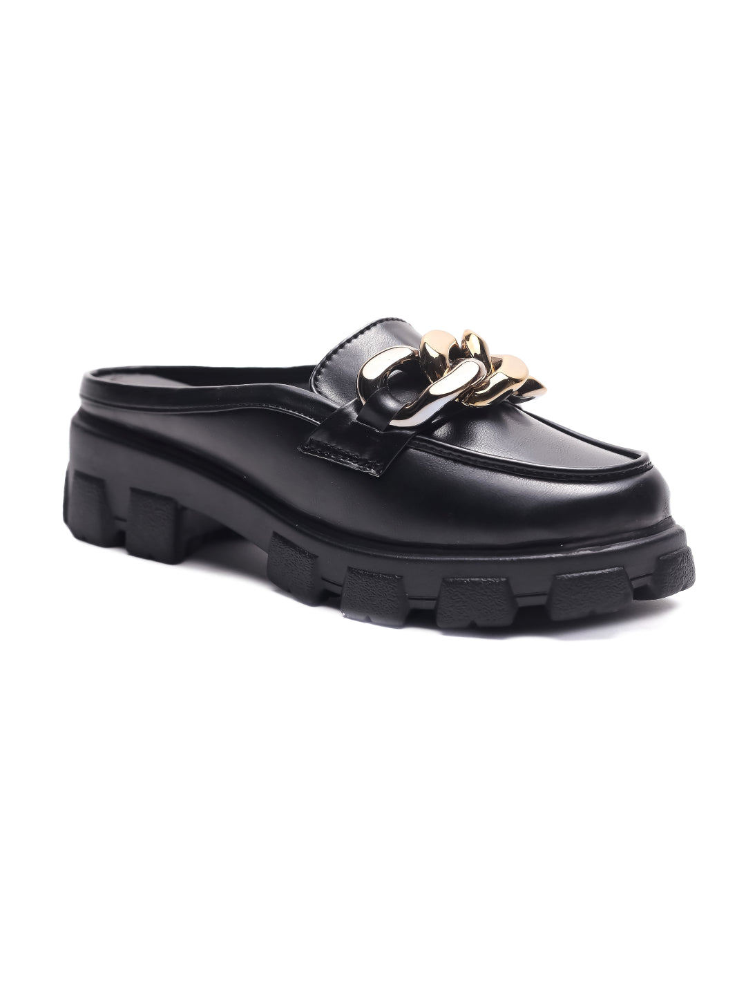 Brauch Black Embellished Slip-on Loafer Shoe