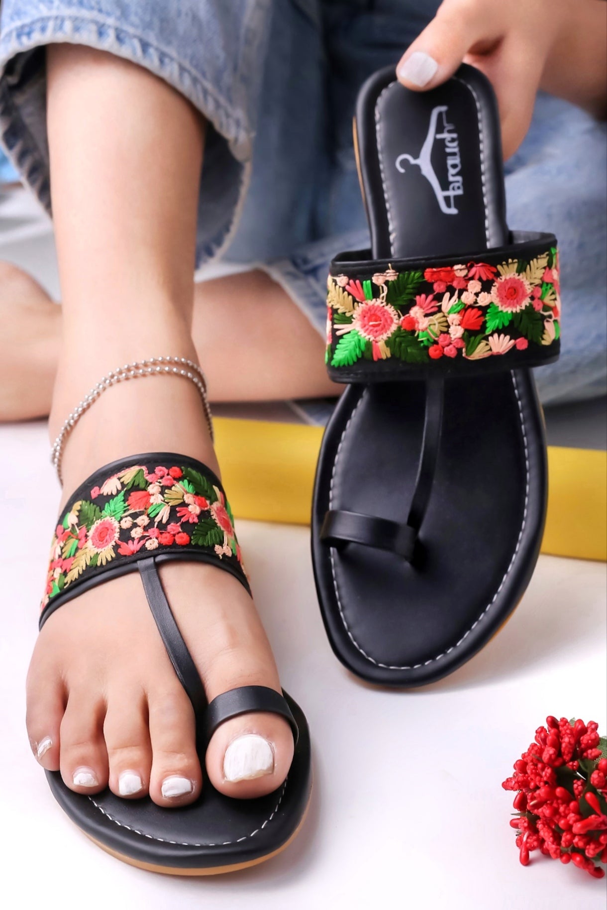 Women's clearance floral flats