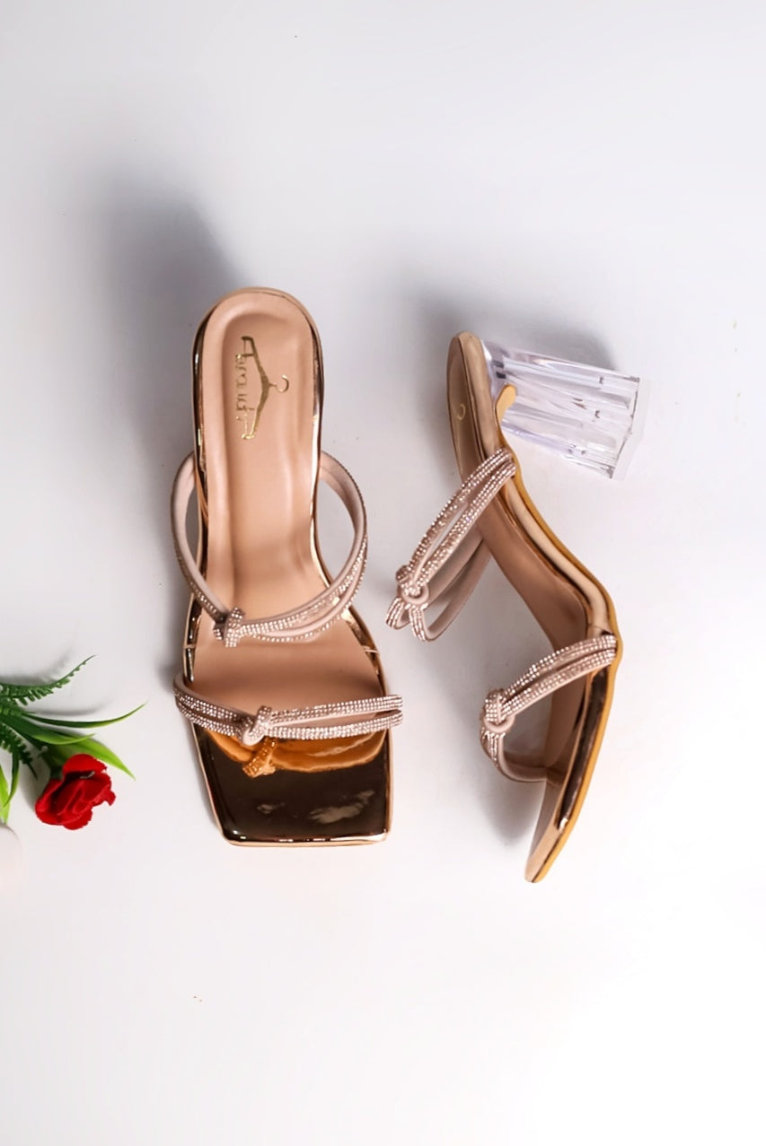 Gold ladies online heels