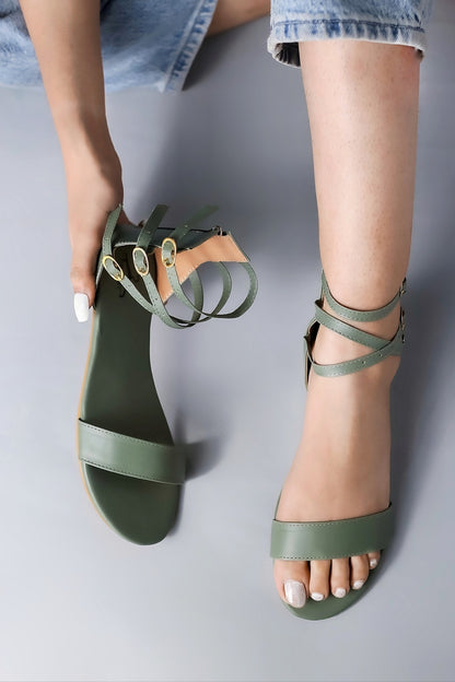 Brauch Women's Olive High Multi Strap Sandal