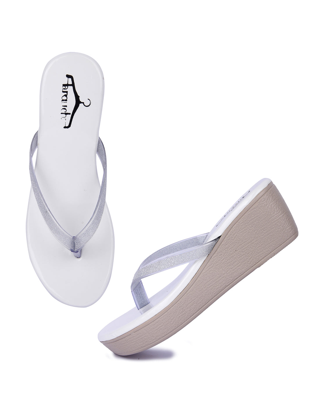 Brauch White Shine Thong Wedges brauch.in