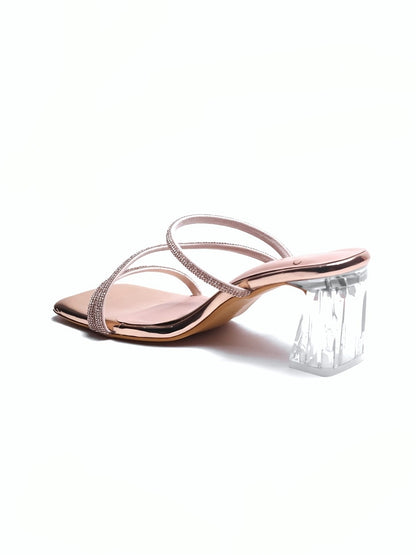 Brauch Rose Gold Rhinestone Multistrap heel