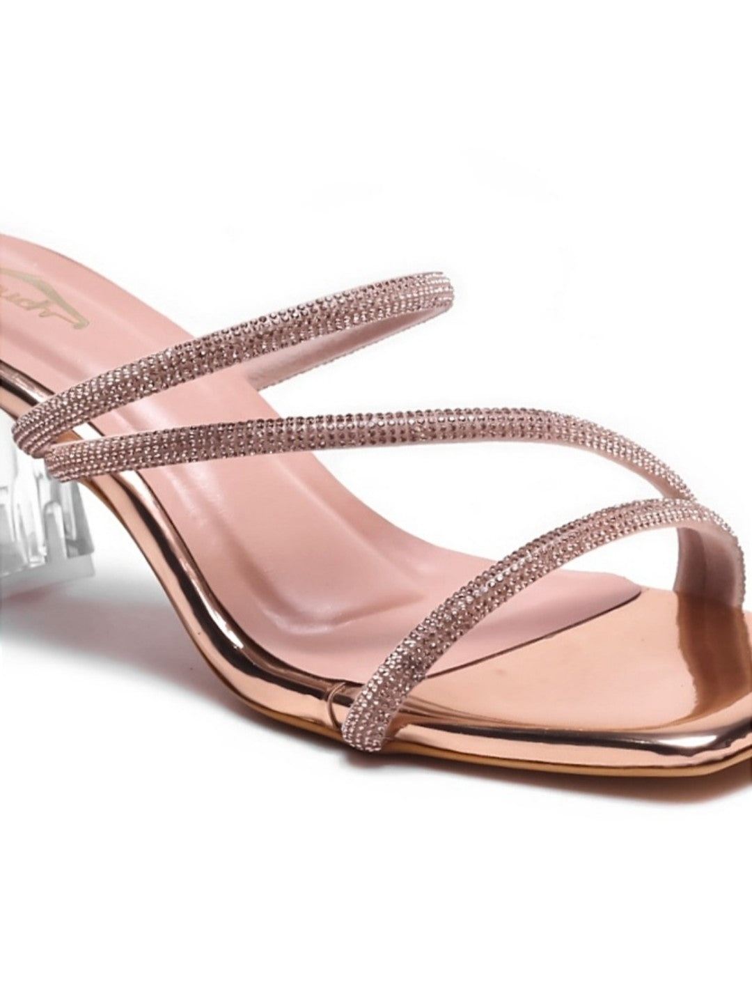 Brauch Rose Gold Rhinestone Multistrap heel