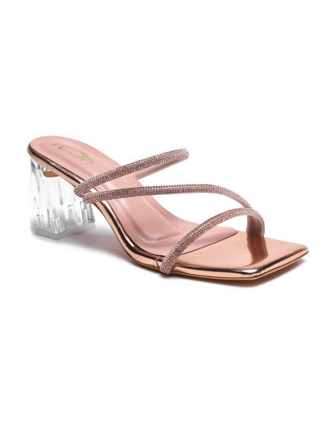 Brauch Rose Gold Rhinestone Multistrap heel