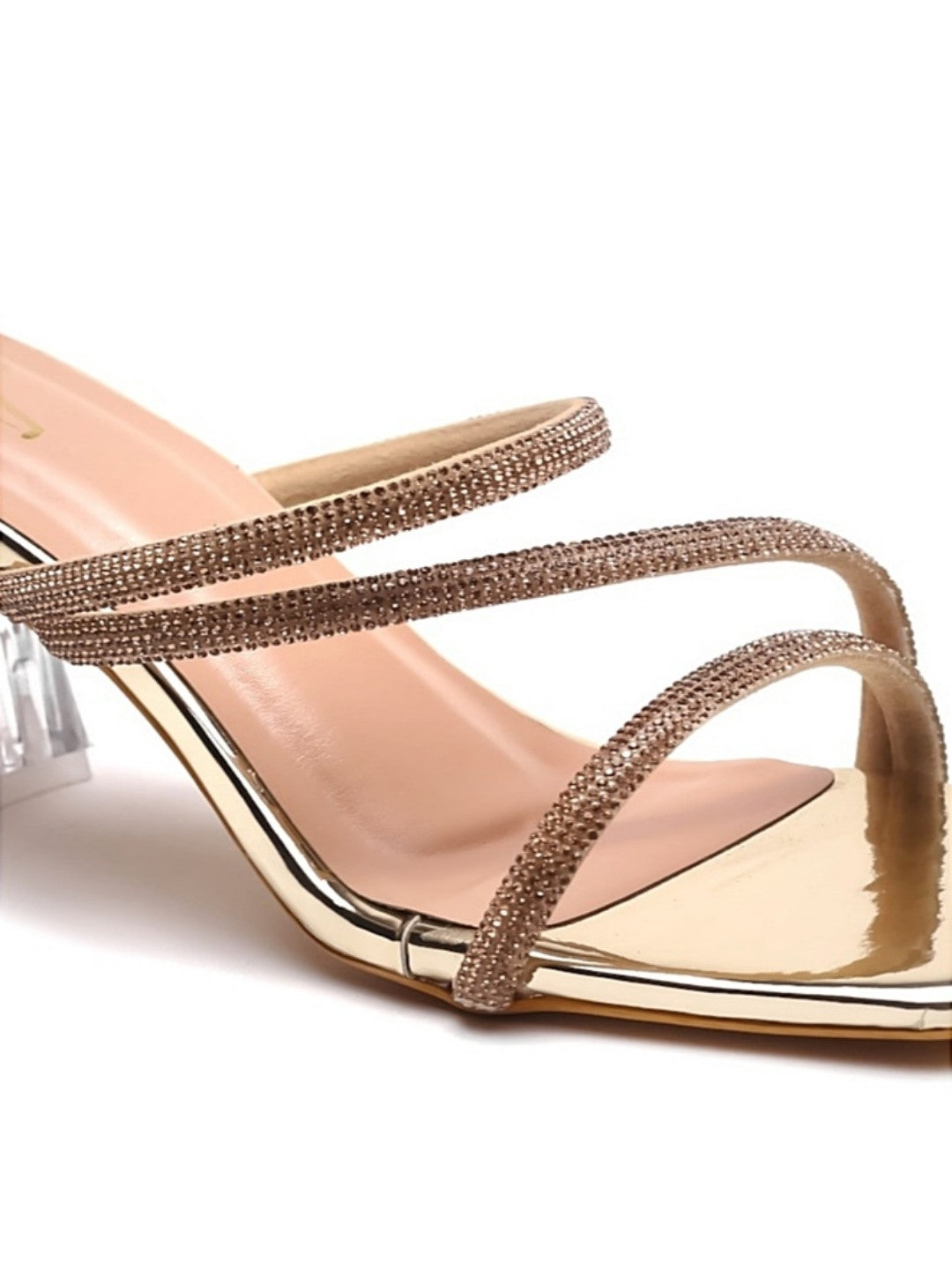 Party Wear Ladies Canvas Low Heel Sandal, Golden at Rs 599/pair in Mumbai