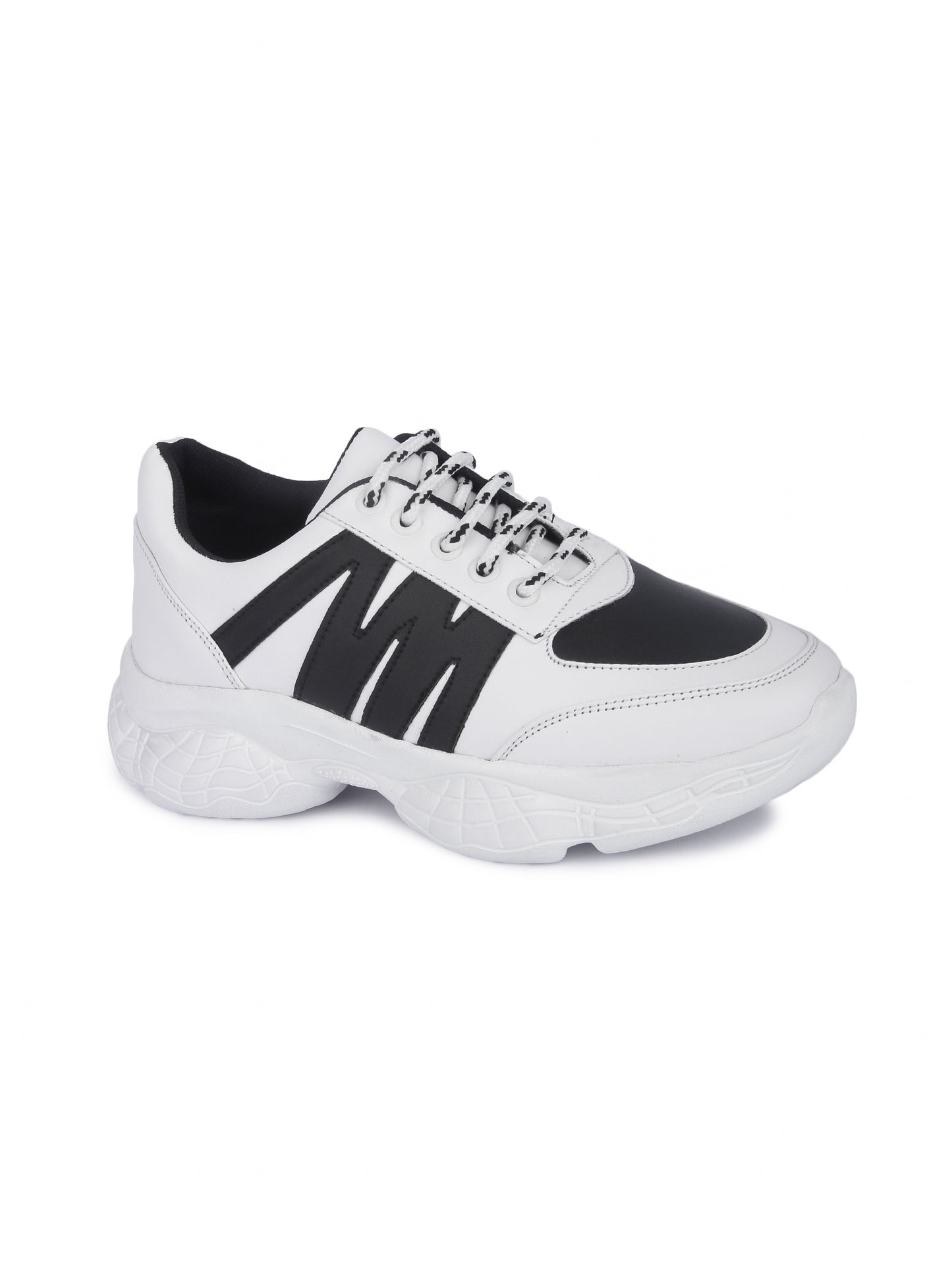 White And Black Stylish Striped Casual Sneaker