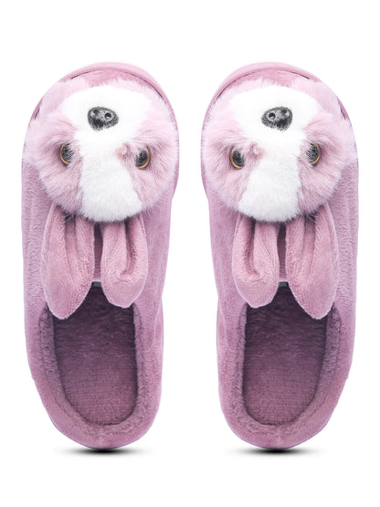 Brauch Women's Purple Cute Rabbit Winter Slippers