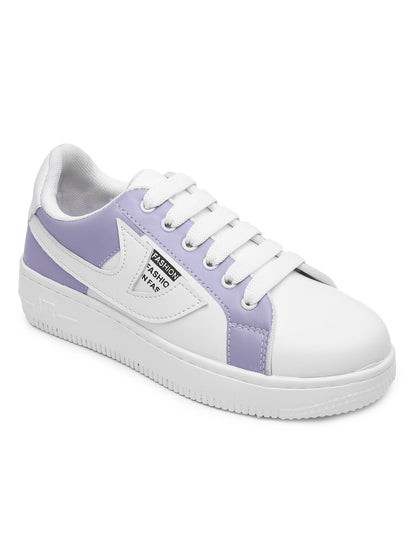 White & Lilac Hip Hop Casual Sneaker