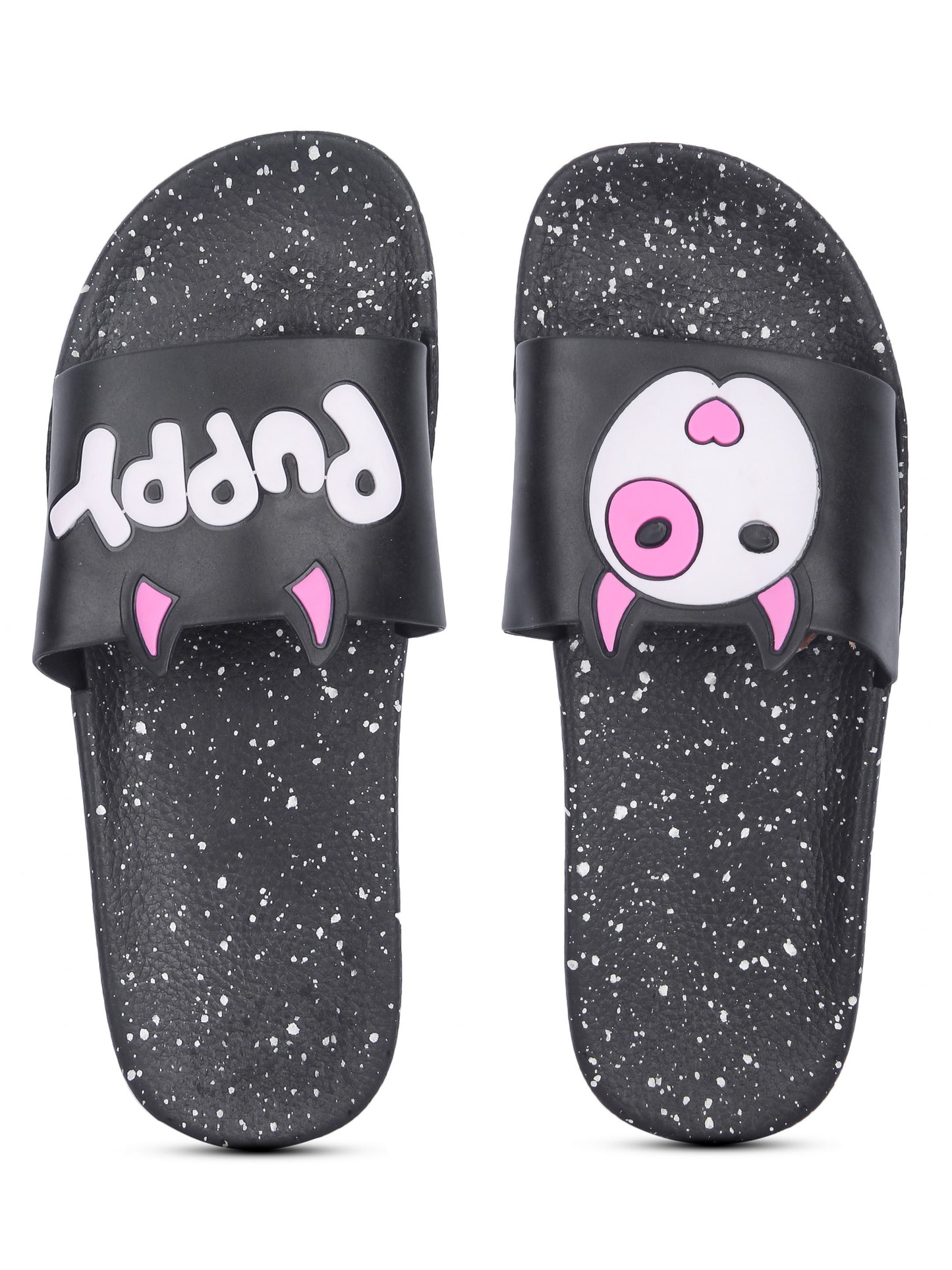 Brauch Women's Black Puppy Dotted Slides