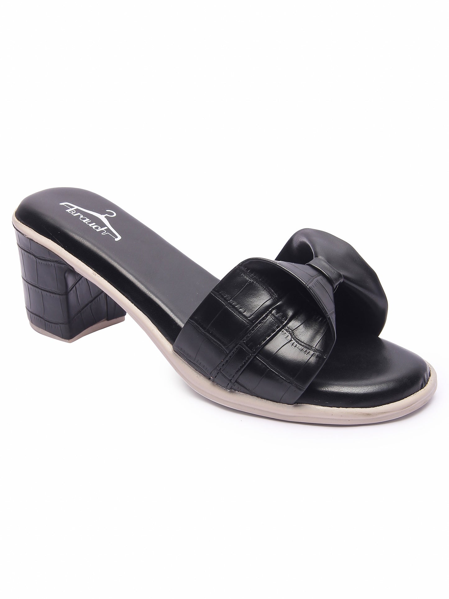 Brauch Black Stylish Bow Block Heel