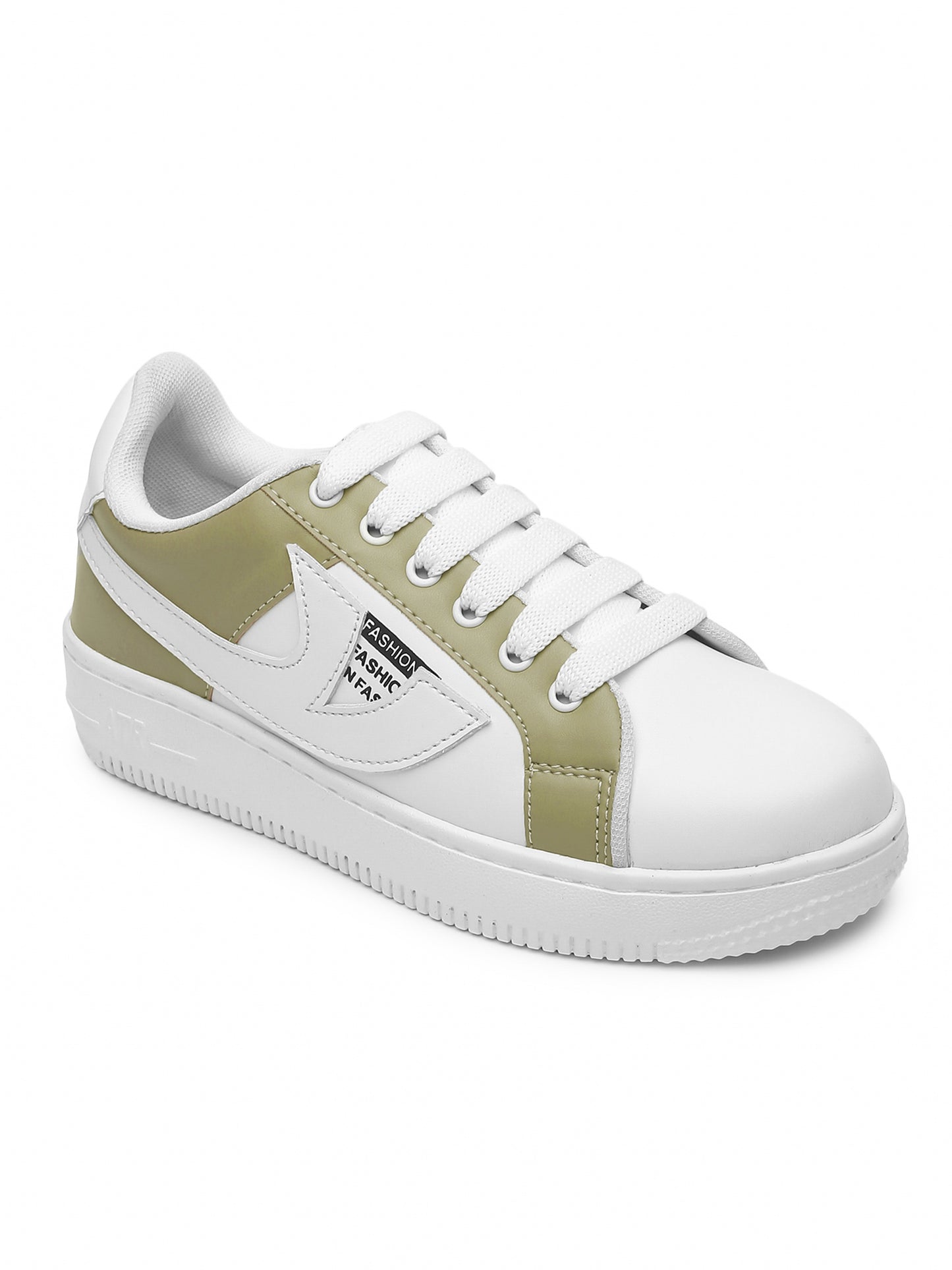 White & Olive Hip Hop Casual Sneaker