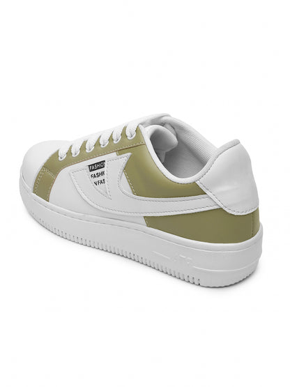 White & Olive Hip Hop Casual Sneaker