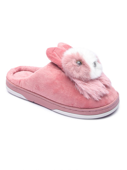 Brauch Women's Pink Cute Rabbit Winter Slippers