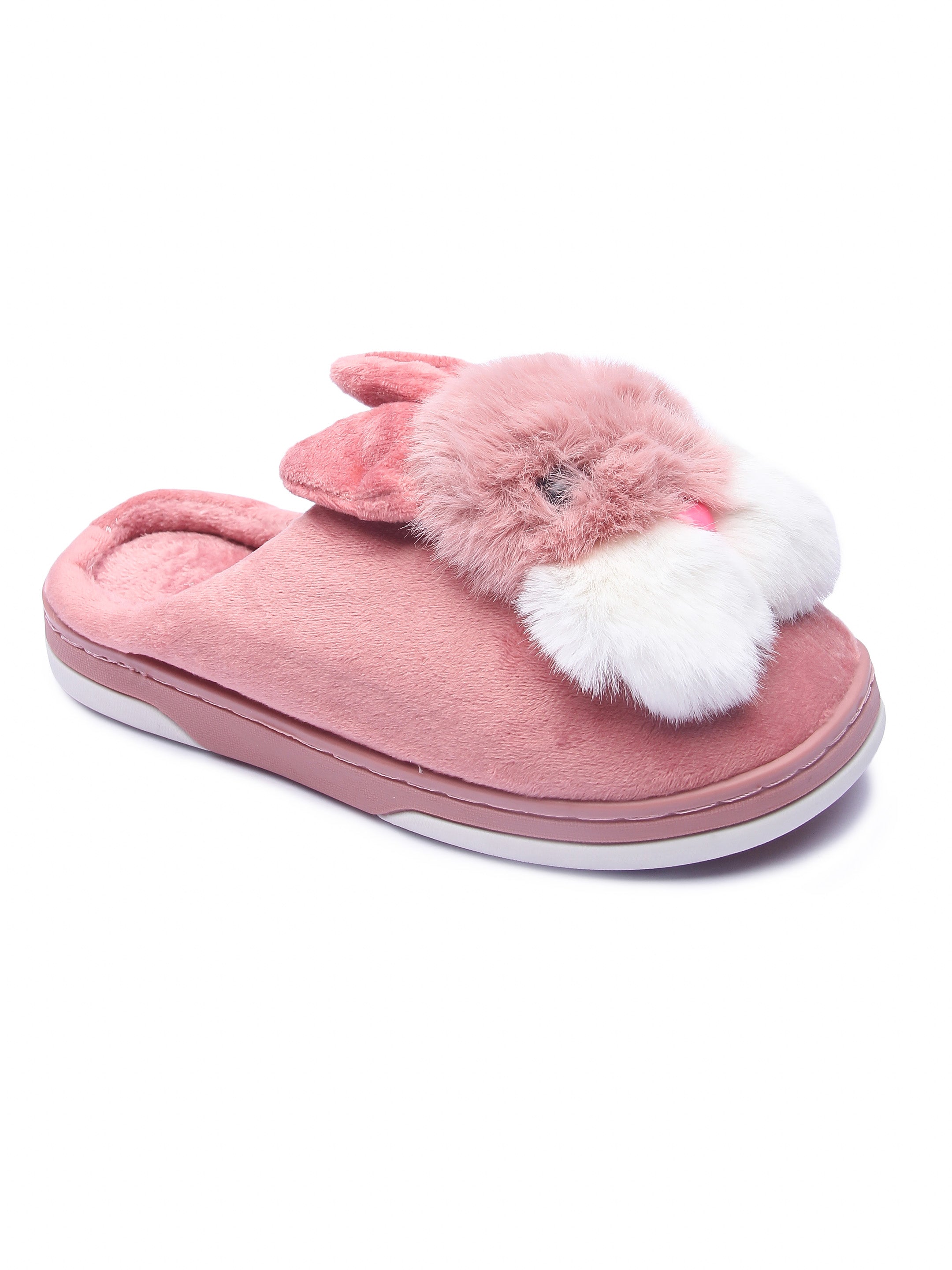 Pink fluffy discount flip flop slippers