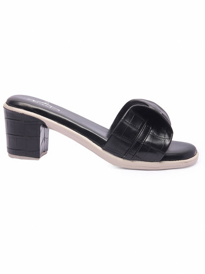 Brauch Black Stylish Bow Block Heel