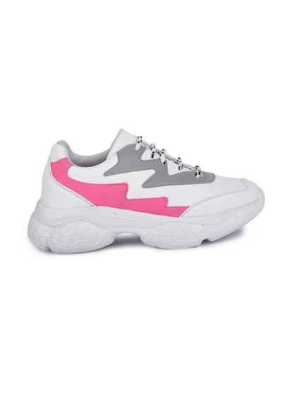 White & Pink Thunder Sneaker