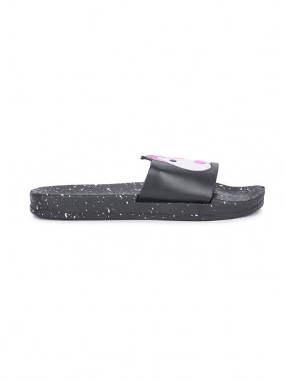 Brauch Women's Black Puppy Dotted Slides