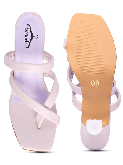 Brauch Women's Lavender Multistrap Spool Heel