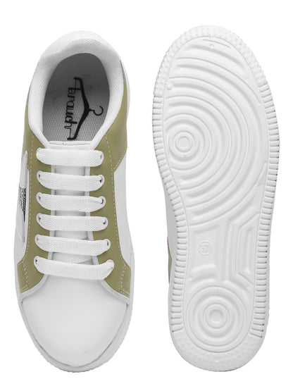 White & Olive Hip Hop Casual Sneaker