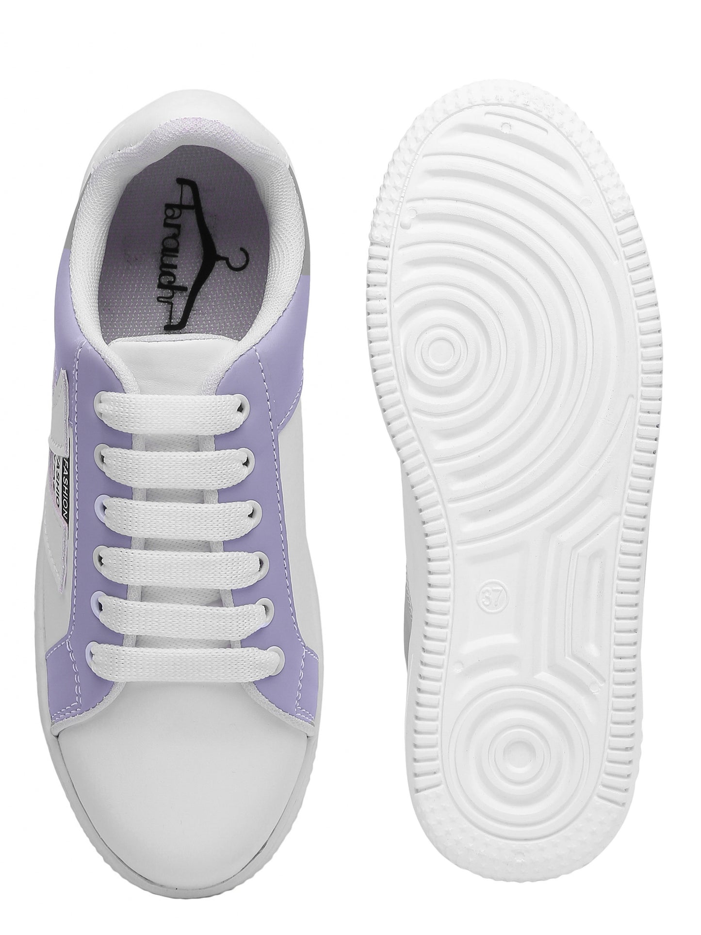 White & Lilac Hip Hop Casual Sneaker