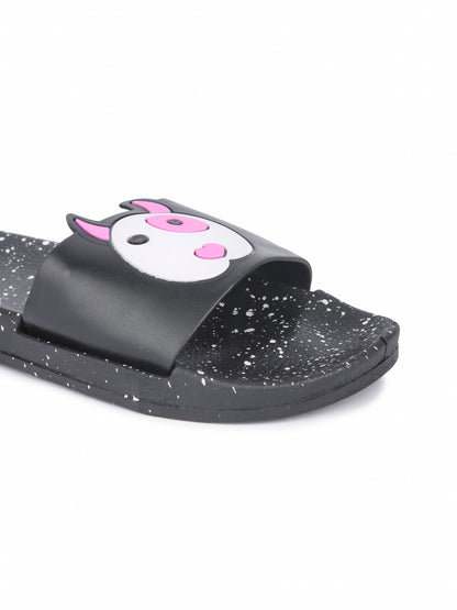 Brauch Women's Black Puppy Dotted Slides