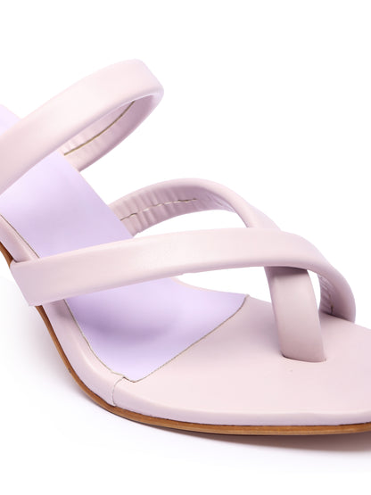 Brauch Women's Lavender Multistrap Spool Heel