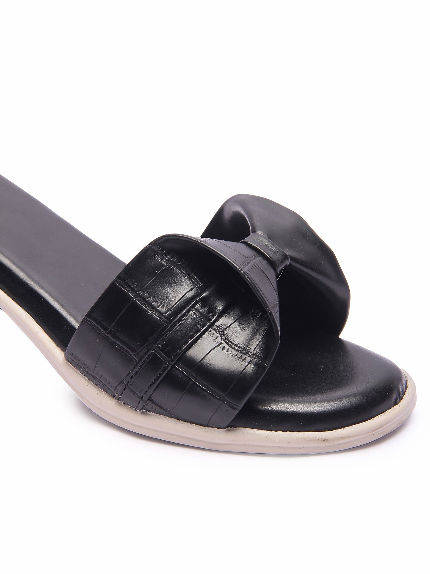 Brauch Black Stylish Bow Block Heel