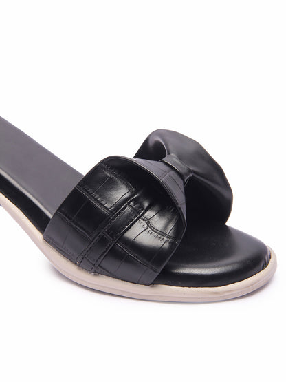 Brauch Black Stylish Bow Block Heel