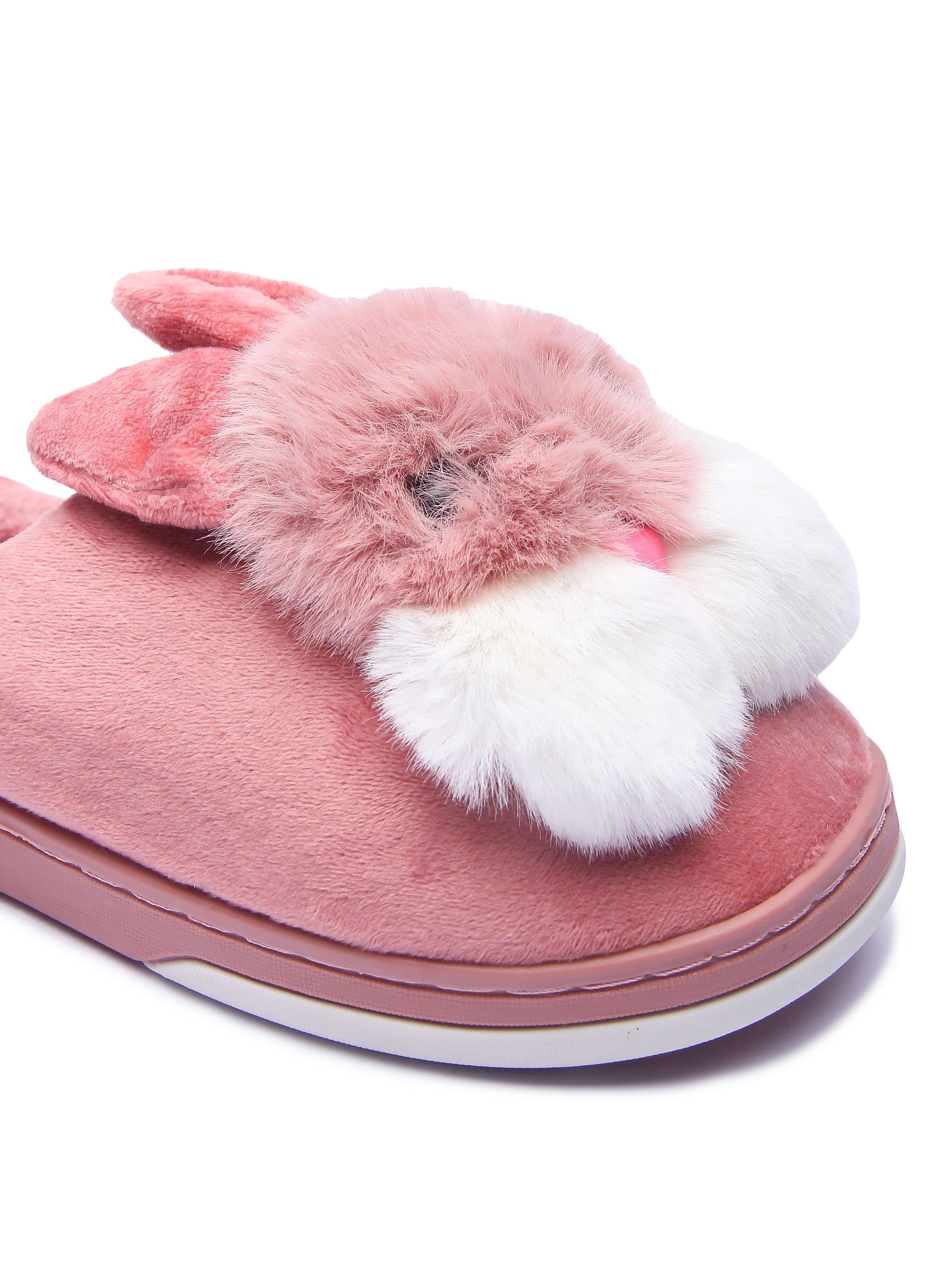 Pink fuzzy bunny discount slippers