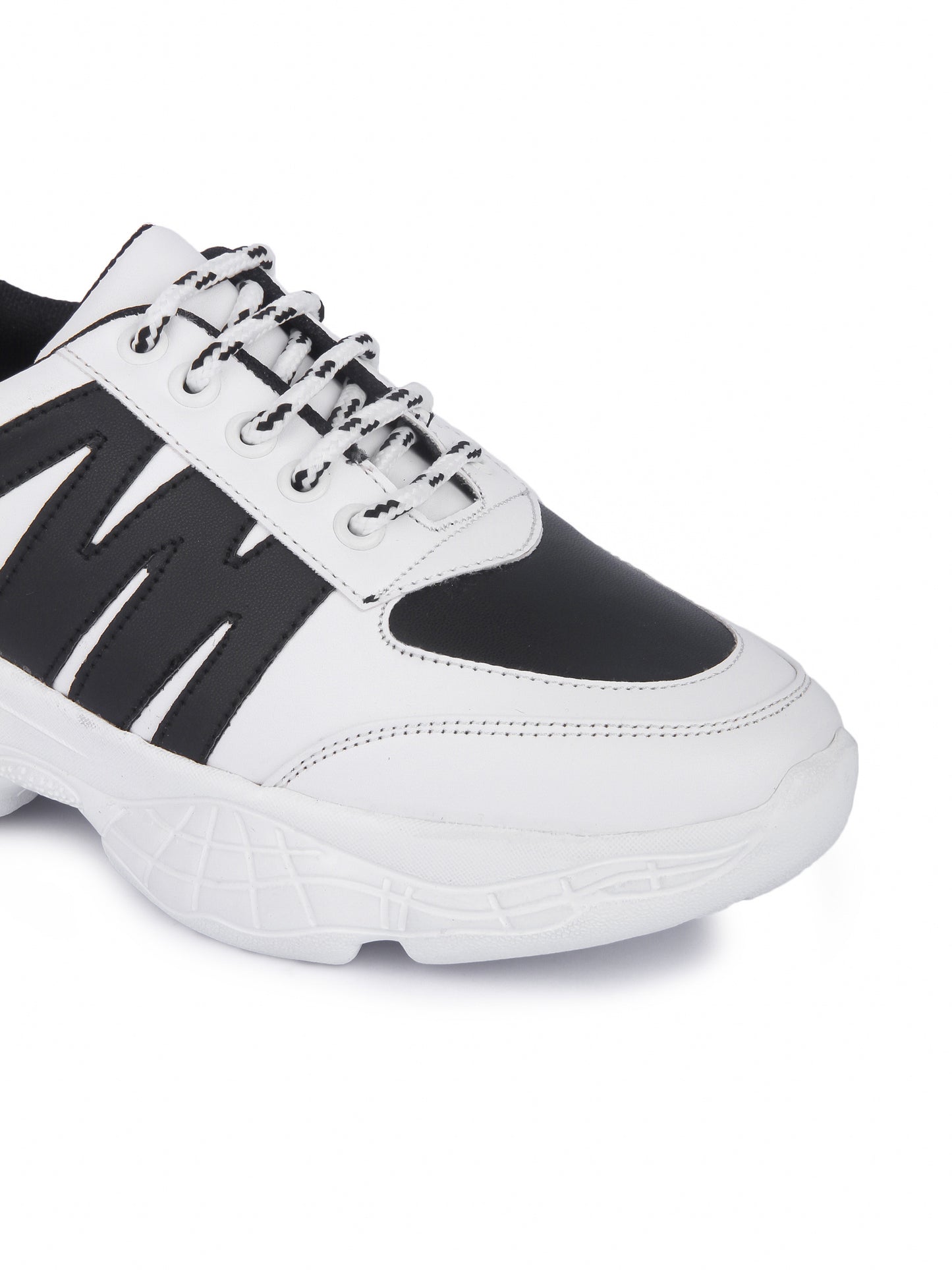 White And Black Stylish Striped Casual Sneaker