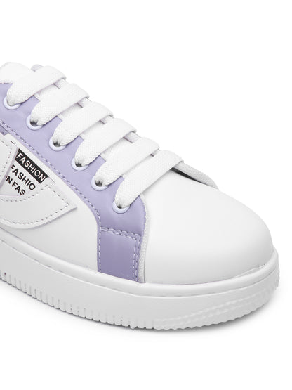 White & Lilac Hip Hop Casual Sneaker