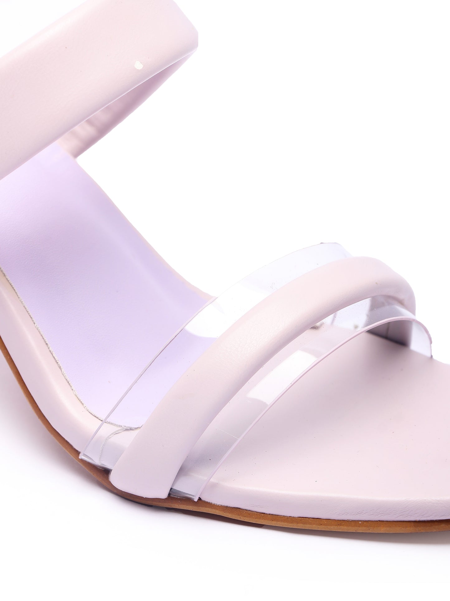 Brauch Women's Lavender Transparent Upper Spool Heel