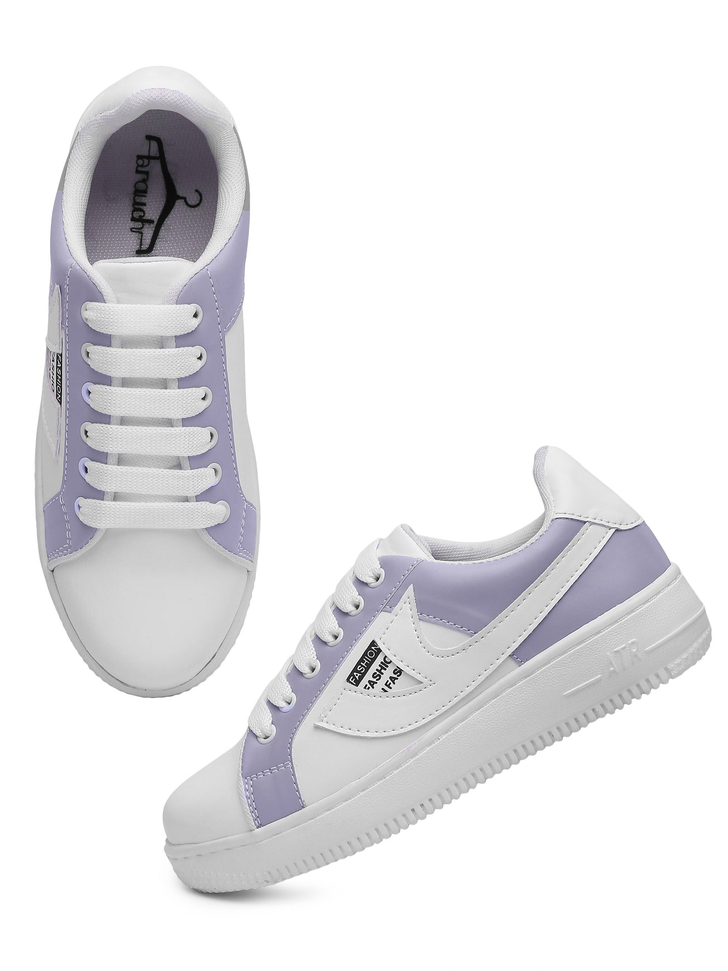 White & Lilac Hip Hop Casual Sneaker