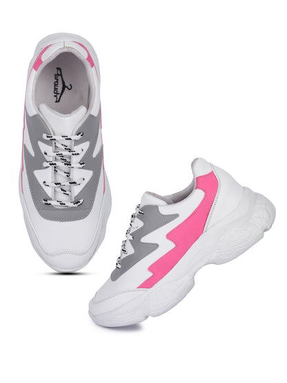 White & Pink Thunder Sneaker