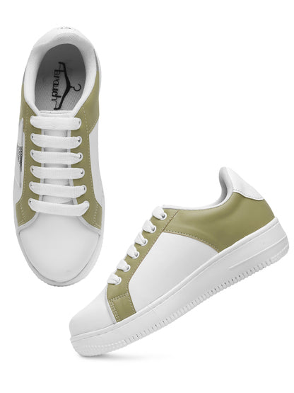 White & Olive Hip Hop Casual Sneaker