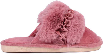Brauch Women's Maroon Fur Floral Winter Slippers…