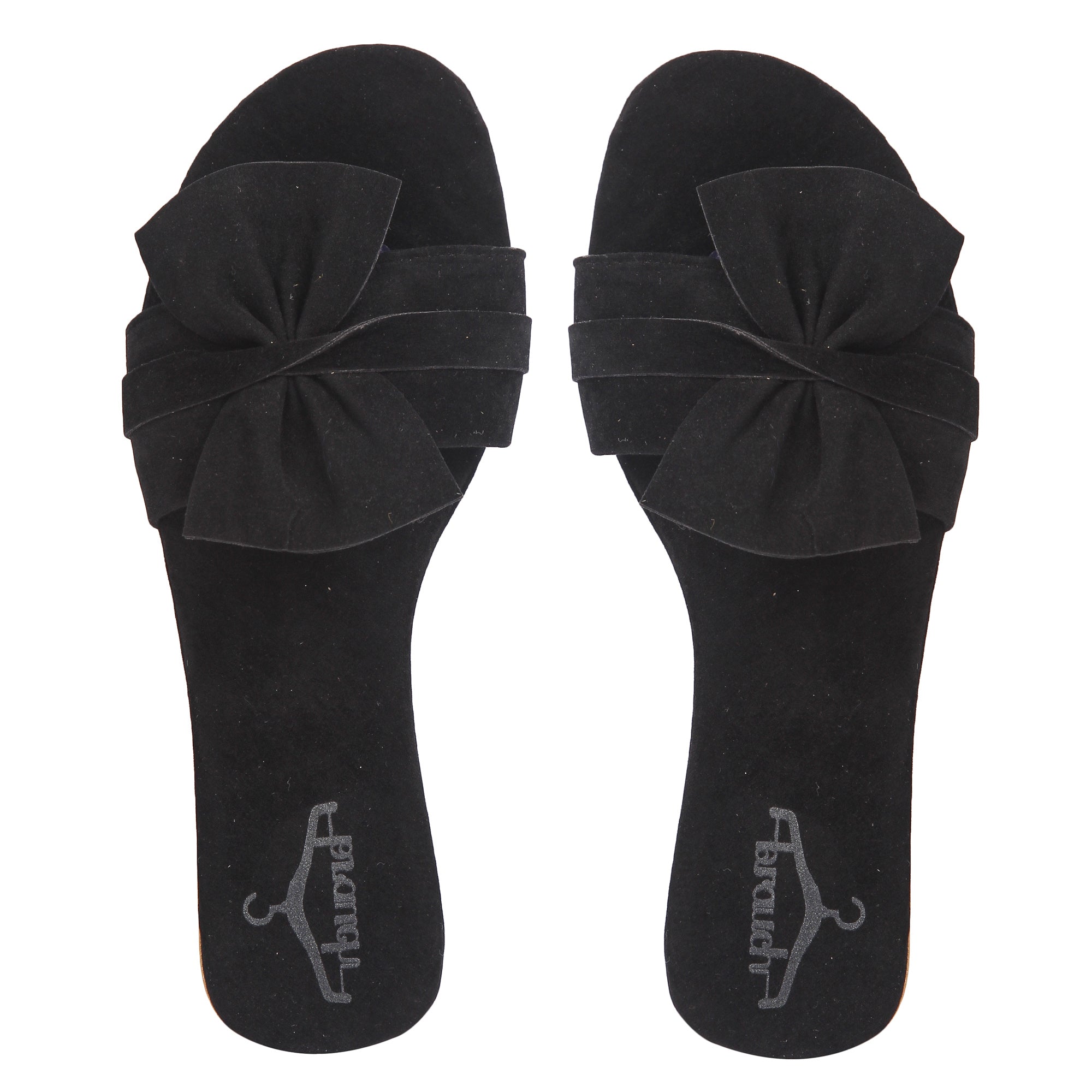 Black bow flat online sandals