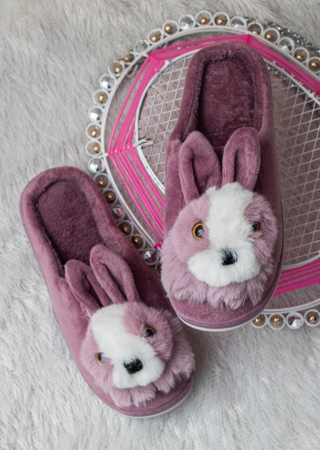 Brauch Women's Purple Cute Rabbit Winter Slippers