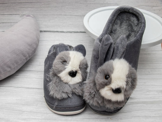 Brauch Women's Grey Cute Rabbit Winter Slippers