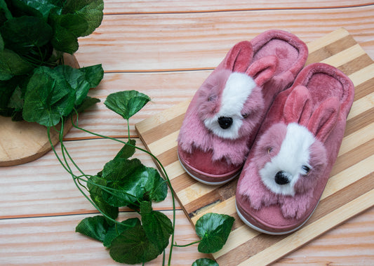 Brauch Women's Pink Cute Rabbit Winter Slippers