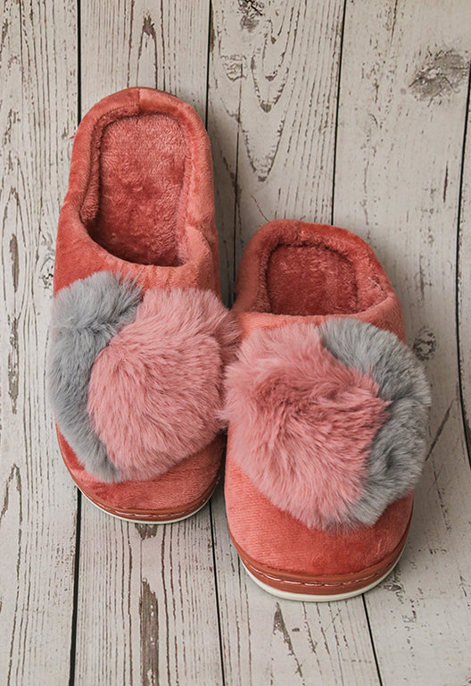 Womens pink fluffy online slippers