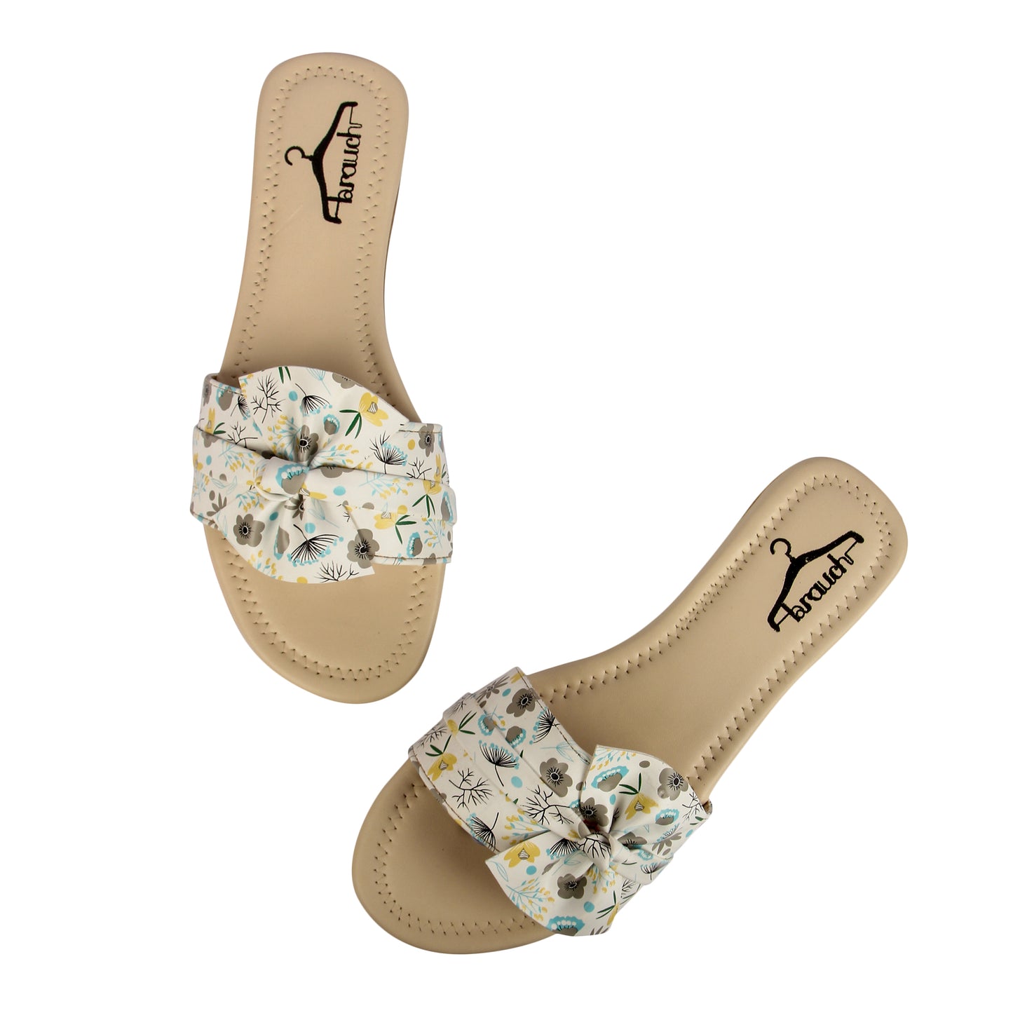 Brauch Women's Cream Flower Bow Flats