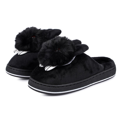 Brauch Women's Black Cute Rabbit Winter Slippers