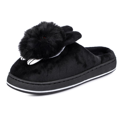 Brauch Women's Black Cute Rabbit Winter Slippers