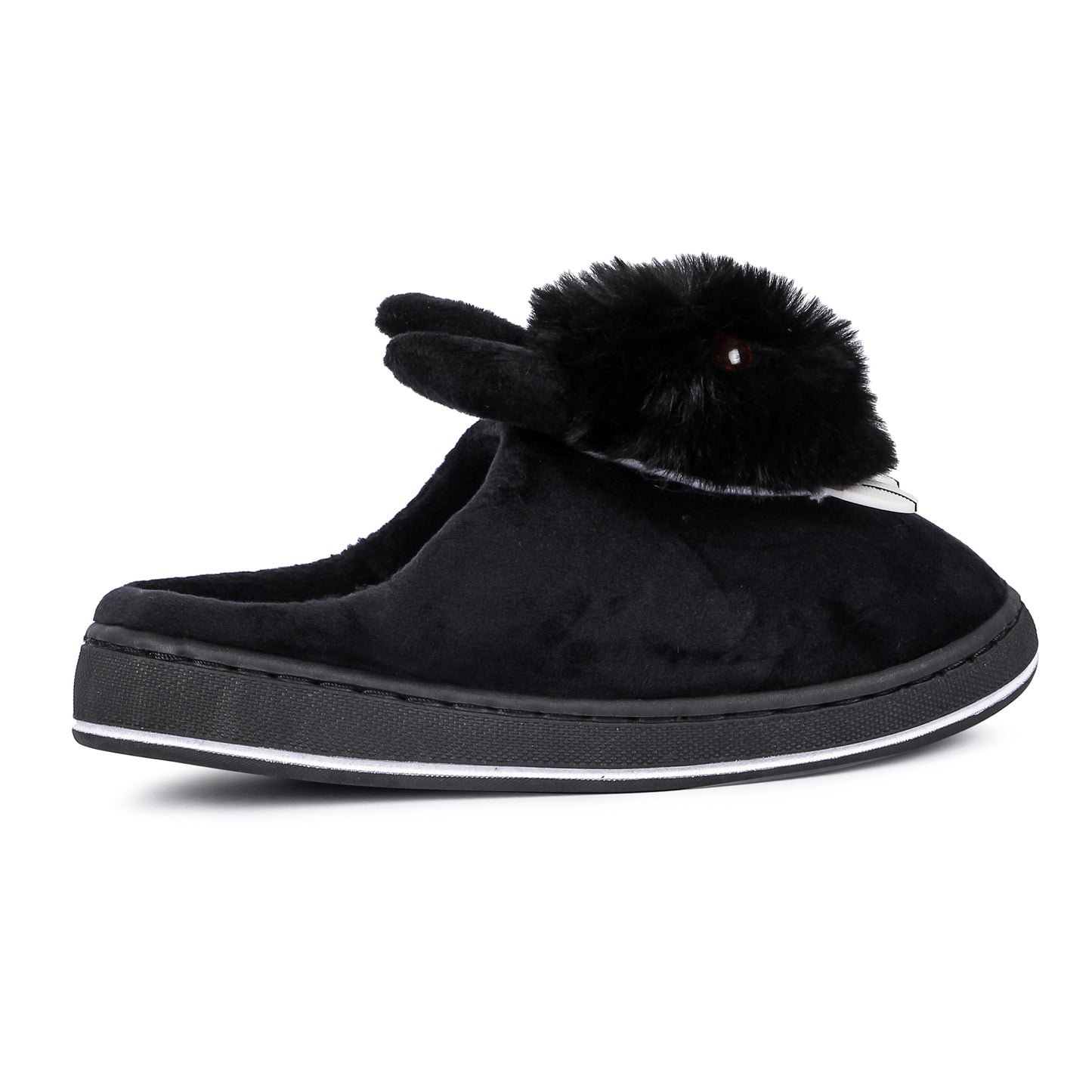 Brauch Women's Black Cute Rabbit Winter Slippers