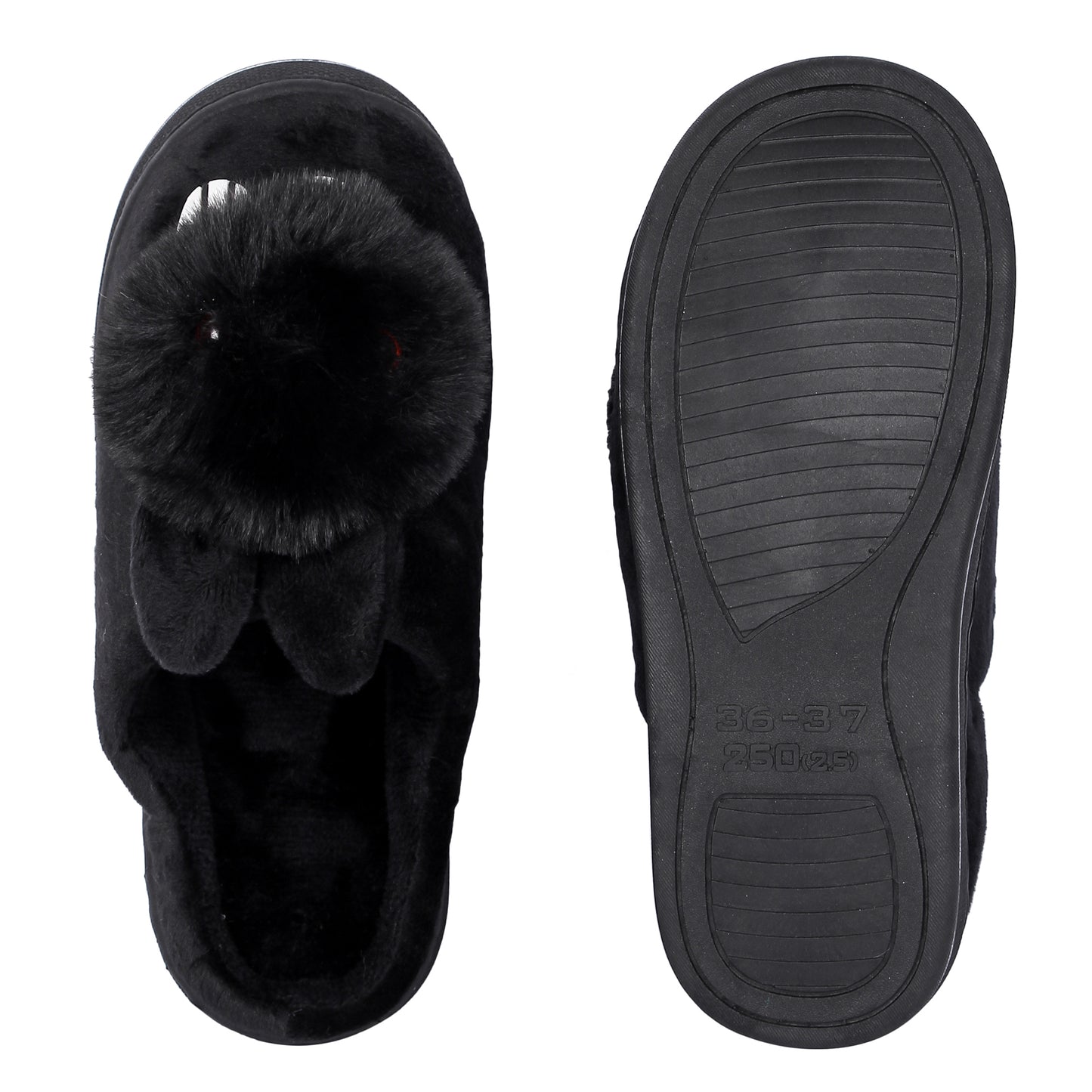 Brauch Women's Black Cute Rabbit Winter Slippers